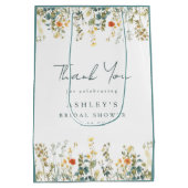Wildblume Brautparty Vielen Dank Mittlere Geschenktüte (Rückseite)