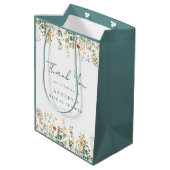 Wildblume Brautparty Vielen Dank Mittlere Geschenktüte (Rückseite Schrägansicht)