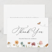 Wildblume Brautparty Vielen Dank Note Card Mitteilungskarte (Vorne/Hinten)