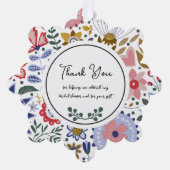 Wildblume Brautparty Vielen Dank Ornament Karte (Vorderseite)
