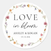 Wildblume Brautparty Vielen Dank Runder Aufkleber (Vorderseite)