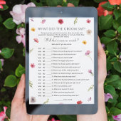 Wildblume Brautparty Was hat er gesagt Spielkarte Einladung