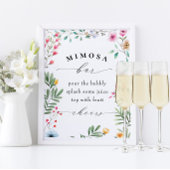 Wildblume Brautparty Wedding Mimosa Bar Sign Poster