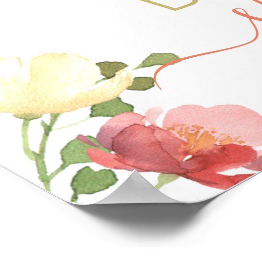 Wildblume Brautparty WELCOME-Zeichen Poster (Ecke)