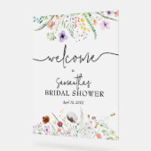 Wildblume Brautparty Willkommen Acrylschild (Winkel)