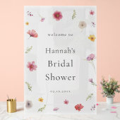 Wildblume Brautparty Willkommen Acrylschild