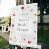 Wildblume Brautparty Willkommen Acrylschild