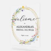 Wildblume Brautparty Willkommen Acrylschild (Winkel)