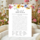 Wildblume Brautparty Word Search Game Card Einladung