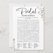 Wildblume Brautparty Word Search Game Einladung (Vorderseite)