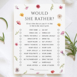 Wildblume Brautparty würde eher Karte