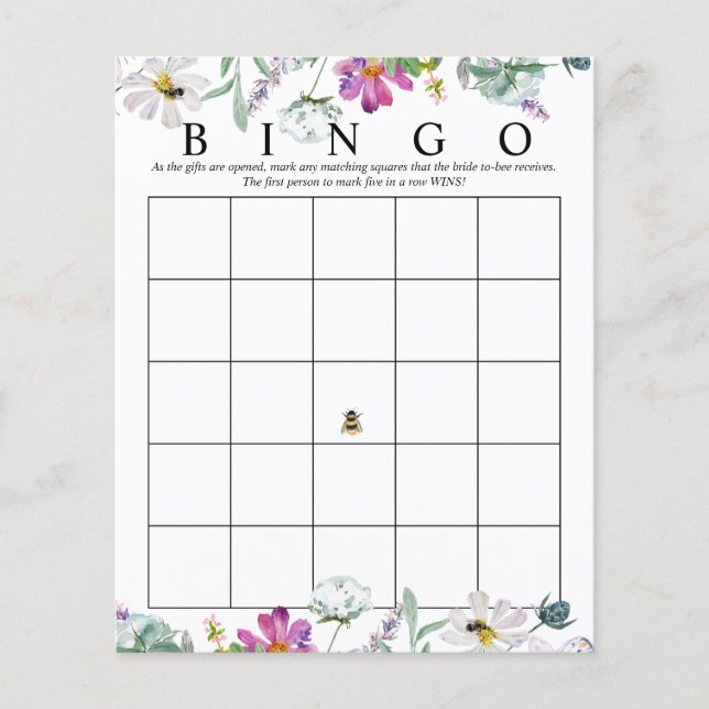 Wildblume | Bridal Bingo | Spiele (Vorderseite)