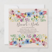 Wildblume Bridal Brunch mit Bride Floral Einladung (Vorderseite)