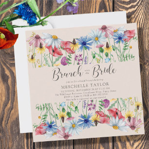 Wildblume Bridal Brunch mit Bride Floral Einladung
