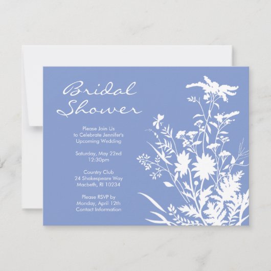 Wildblume Bridal Dusche Einladung (Vorderseite)