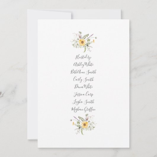 Wildblume Bridal Dusche Einladung Vorlage (Rückseite)