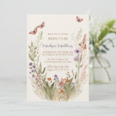 Wildblume Bridal Dusche Einladung Whimsical (Stehend Vorderseite)