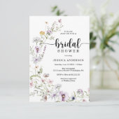 Wildblume Bridal Dusche Einladungskarte Einladung (Stehend Vorderseite)