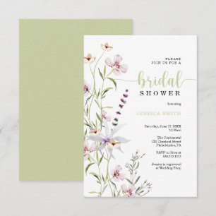 Wildblume Bridal Dusche Einladungskarte Einladung