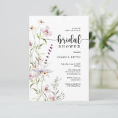 Wildblume Bridal Dusche Einladungskarte Einladung (Stehend Vorderseite)