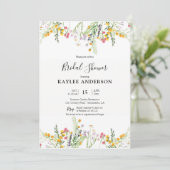 Wildblume Bridal Dusche Einladungskarte Einladung (Stehend Vorderseite)