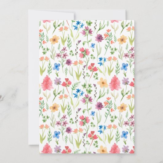 Wildblume Bridal Dusche Wasserfarbe Einladung (Rückseite)