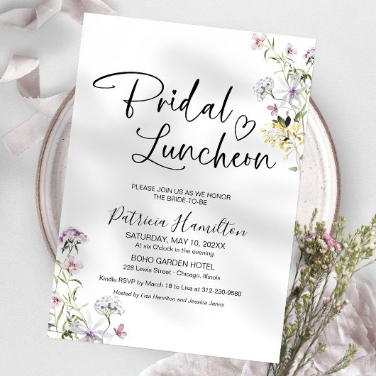 Wildblume Bridal Luncheon Einladung