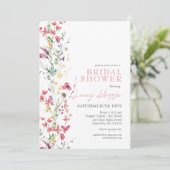 Wildblume Bridal Shower Einladung, Boho Floral Einladung (Stehend Vorderseite)