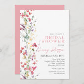 Wildblume Bridal Shower Einladung, Boho Floral Einladung (Vorne/Hinten)