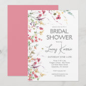 Wildblume Bridal Shower Einladung, Boho Floral Einladung (Vorne/Hinten)