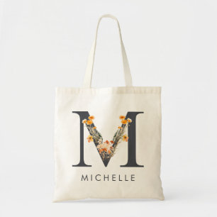 Wildblume Bridesmaid Monogram M Tragetasche
