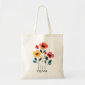 Wildblume Bridesmaid Name Tote Bag Tragetasche (Vorne)