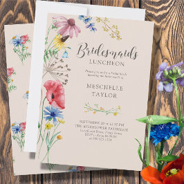 Wildblume Bridesmaids Luncheon Country Floral Einladung