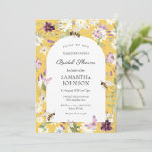 Wildblume Brie to Bee Brautparty Einladung (Stehend Vorderseite)
