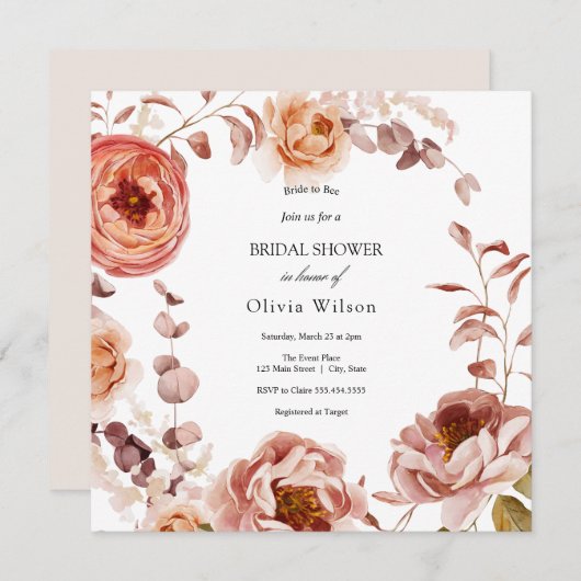 Wildblume Brie to Bee Lavender Brautparty Einladung (Vorne/Hinten)