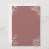 Wildblume Brown Clear Wedding Einladung (Rückseite)