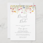 Wildblume Brunch mit Brautdusche Einladung (Vorderseite)