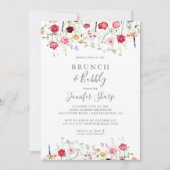 Wildblume Brunch und Bubbly Brautparty Einladung (Vorderseite)