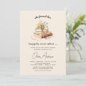 Wildblume Buch glücklich immer nach dem Brautparty Einladung (Stehend Vorderseite)