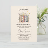 Wildblume Buch glücklich immer nach dem Brautparty Einladung (Stehend Vorderseite)