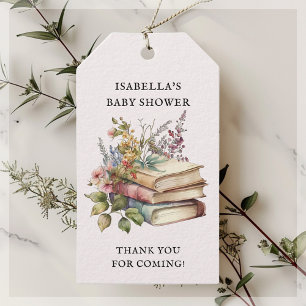 Wildblume Buch Themed Baby Dusche Geschenkanhänger