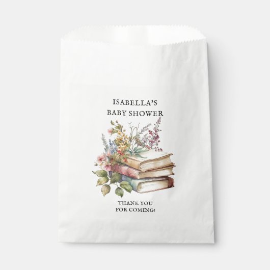 Wildblume Buch Themed Baby Dusche Geschenktütchen (Vorderseite)