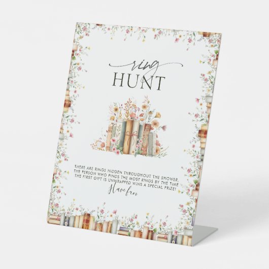 Wildblume Buch Themenklingeljagd Brautparty Sockelschild (Vorderseite)