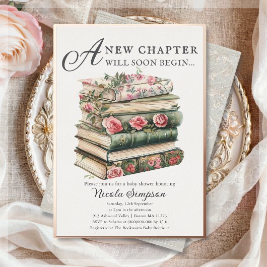 Wildblume Buchen Babyduschenfoil Einladung