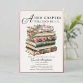 Wildblume Buchen Babyduschenfoil Einladung (Stehend vorne)