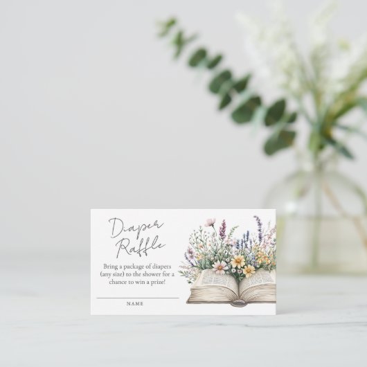 Wildblume buchen Kinderdusche Windeln Windeln Begleitkarte (Stehend Vorderseite)
