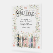 Wildblume buchen Neues Kapitel Kindermädchendusche Acrylschild (Winkel)