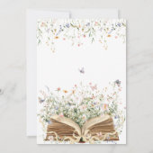 Wildblume buchen Neues Kapitel Kindermädchendusche Einladung (Rückseite)