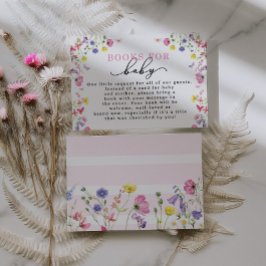 Wildblume-Bücher für Babyanfrage | bearbeitbar Begleitkarte