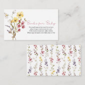 Wildblume-Bücher für Babydusche Begleitkarte (Vorne/Hinten)